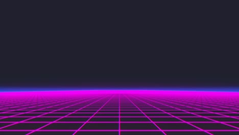 synthwave wireframe net 80s retro futurismo fondo ilustración 3d render ciclo sin costuras