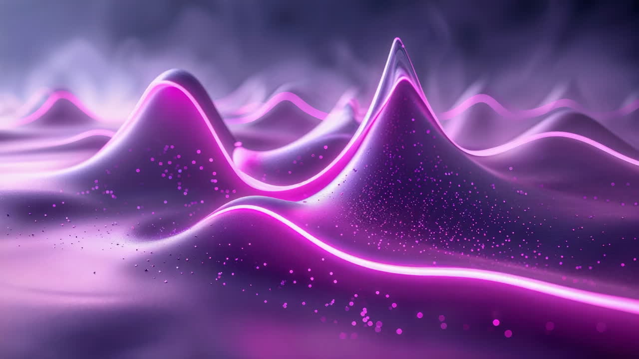 Abstract Purple Neon Waves