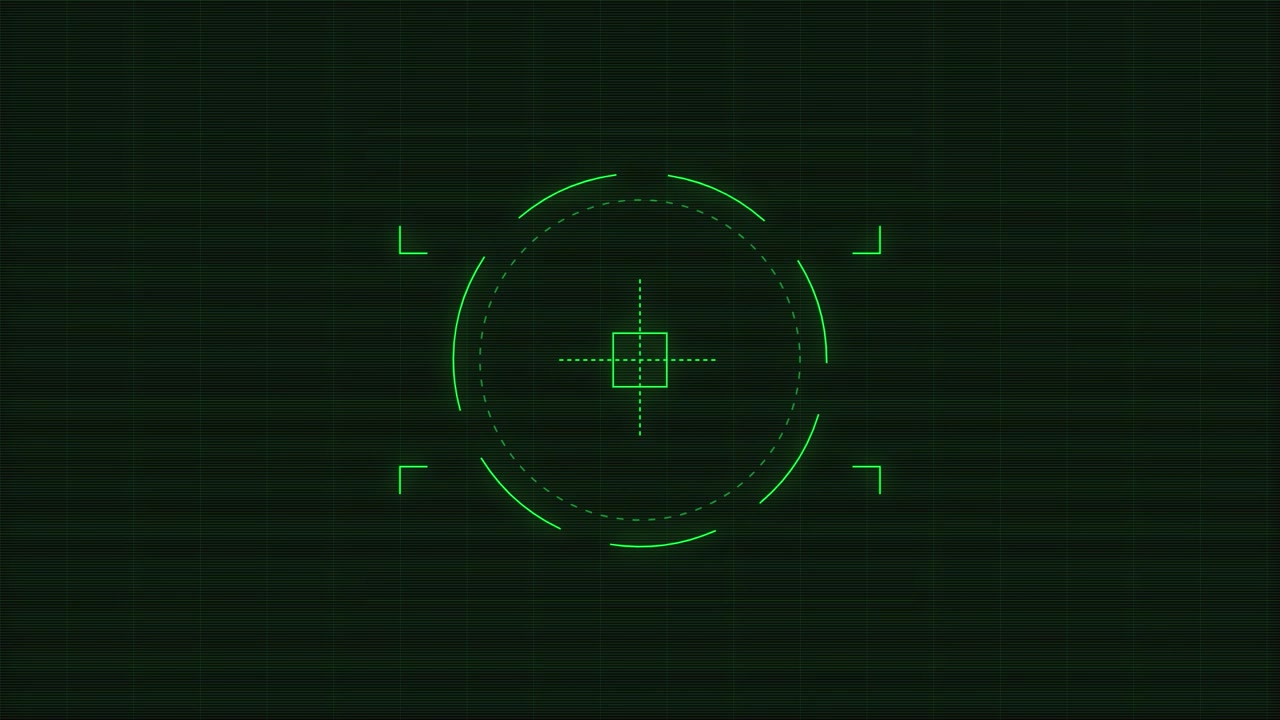 Digital Green HUD Target Reticle Overlay