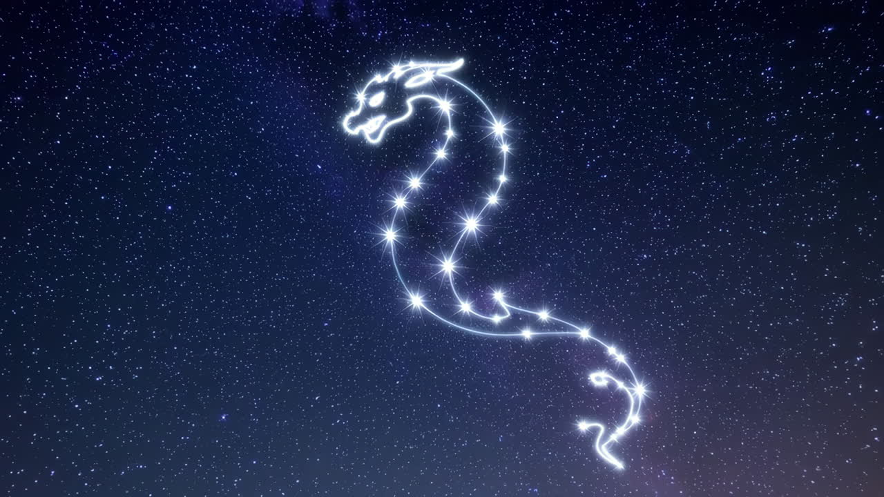 Dragon Constellation in the Night Sky