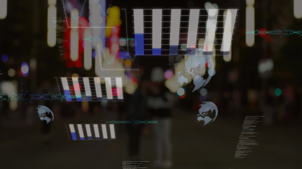 animación de globos y procesamiento de datos sobre el tráfico vial en la ciudad