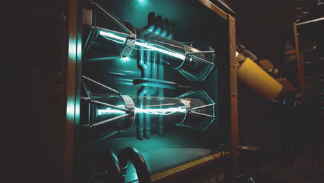 innovative technology displayed in laboratory during nighttime research session