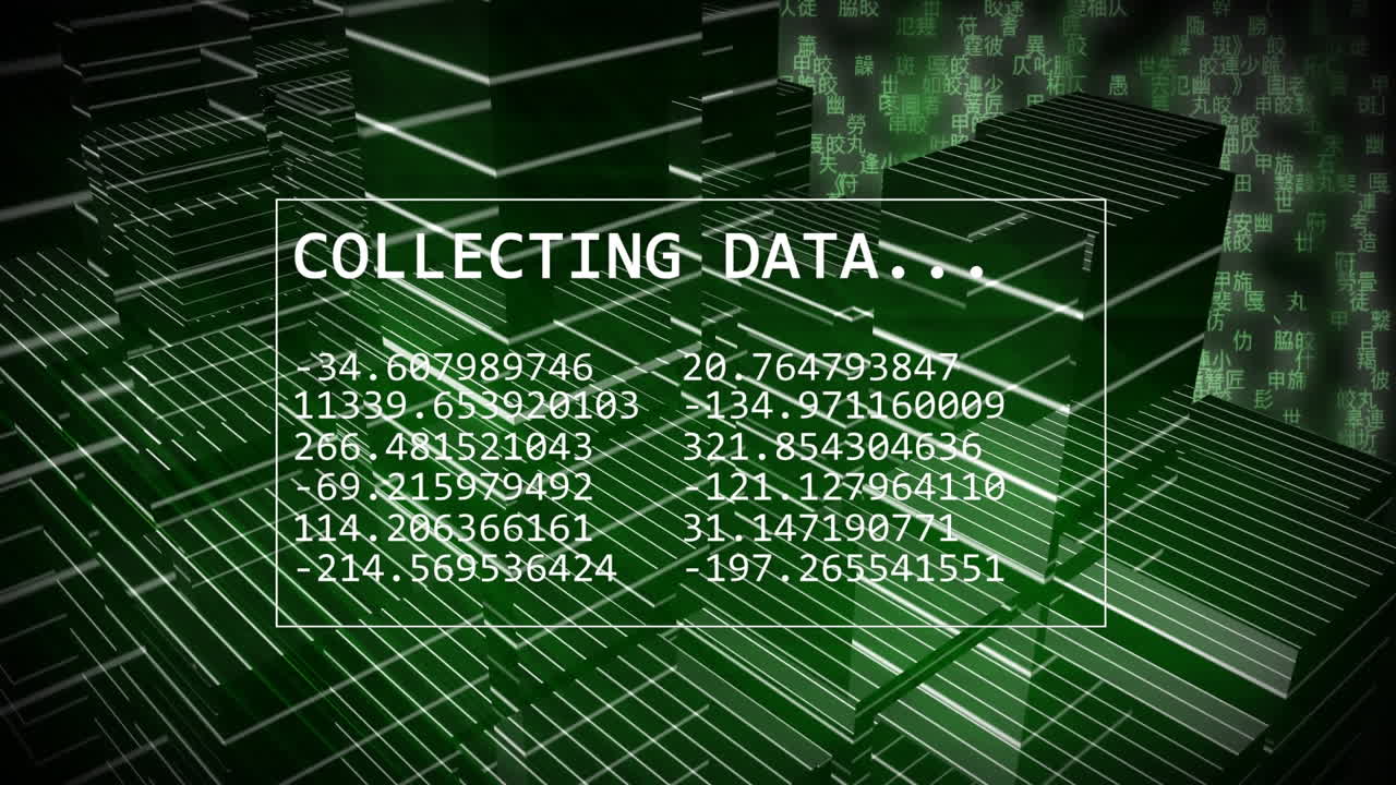 animación del procesamiento de datos a través de servidores