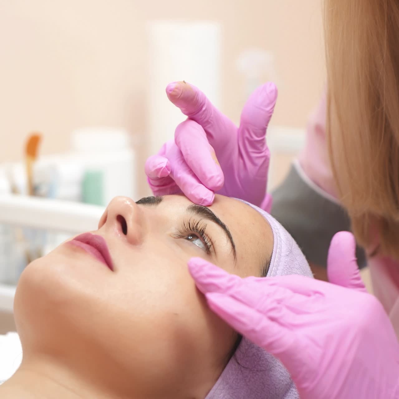 Relaxing girl in spa salon
