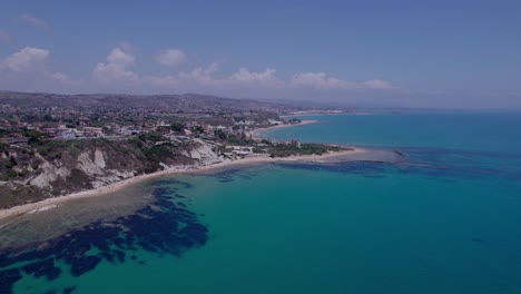 Sicily-coastal-view-aerial-toward-Scavuzzo,-Italy