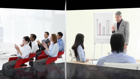 montaje de una presentación de negocios