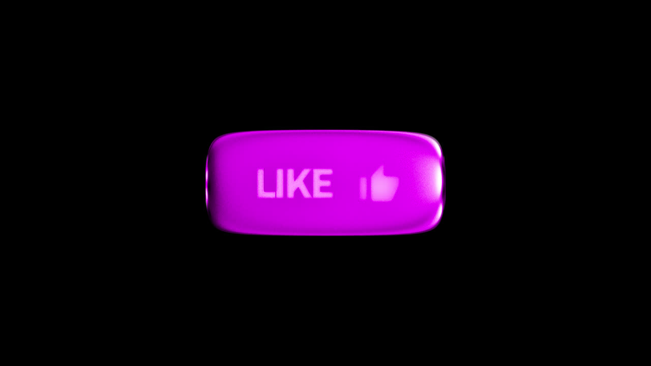 Glowing Purple Like Button Animation on Black Background