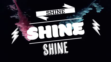 animation of shine text on black background