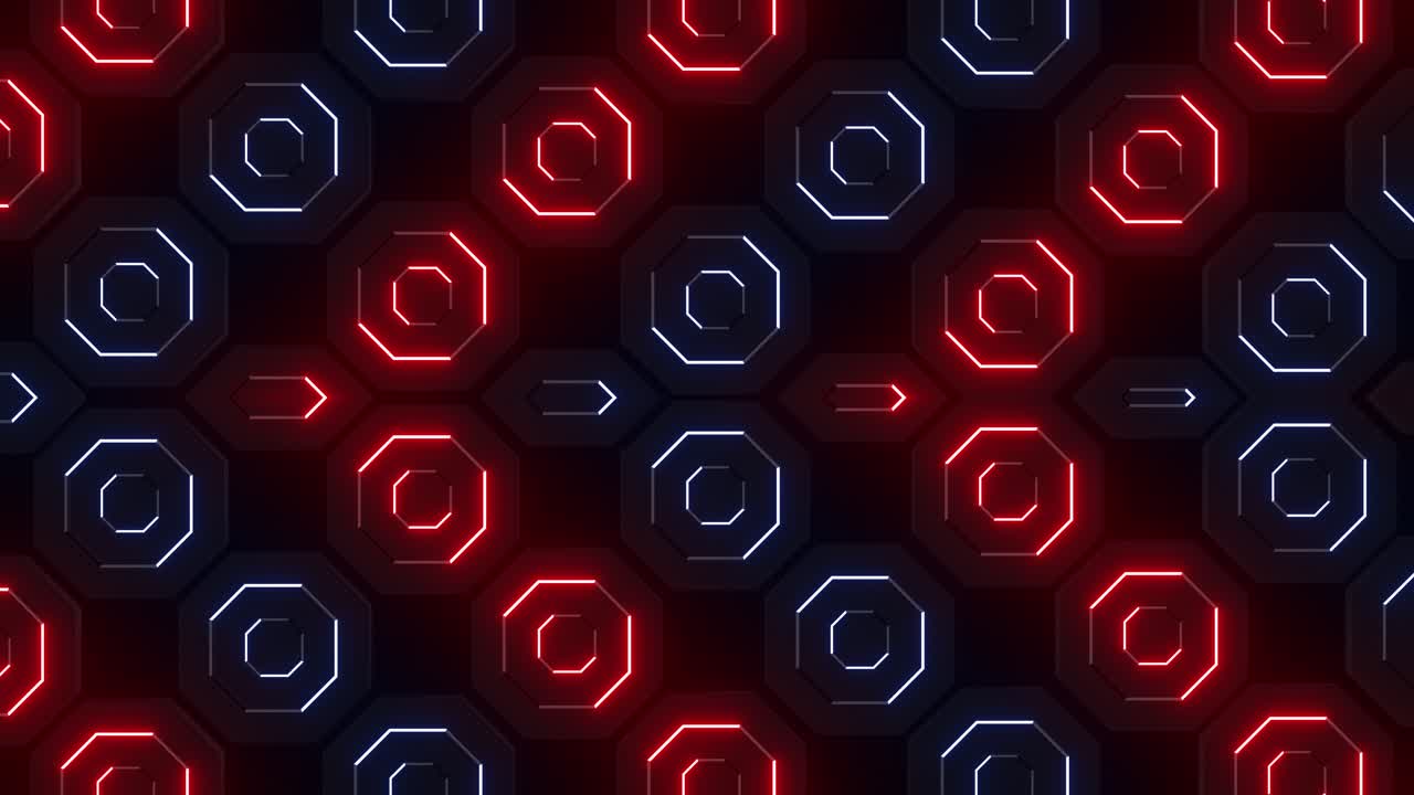 Abstract Neon Octagon Pattern