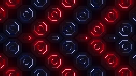 abstract neon octagon pattern