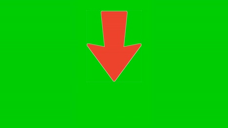 animation red arrow sign symbol on green screen, red color cartoon arrow pointing down side 4k animated image video overlay elements