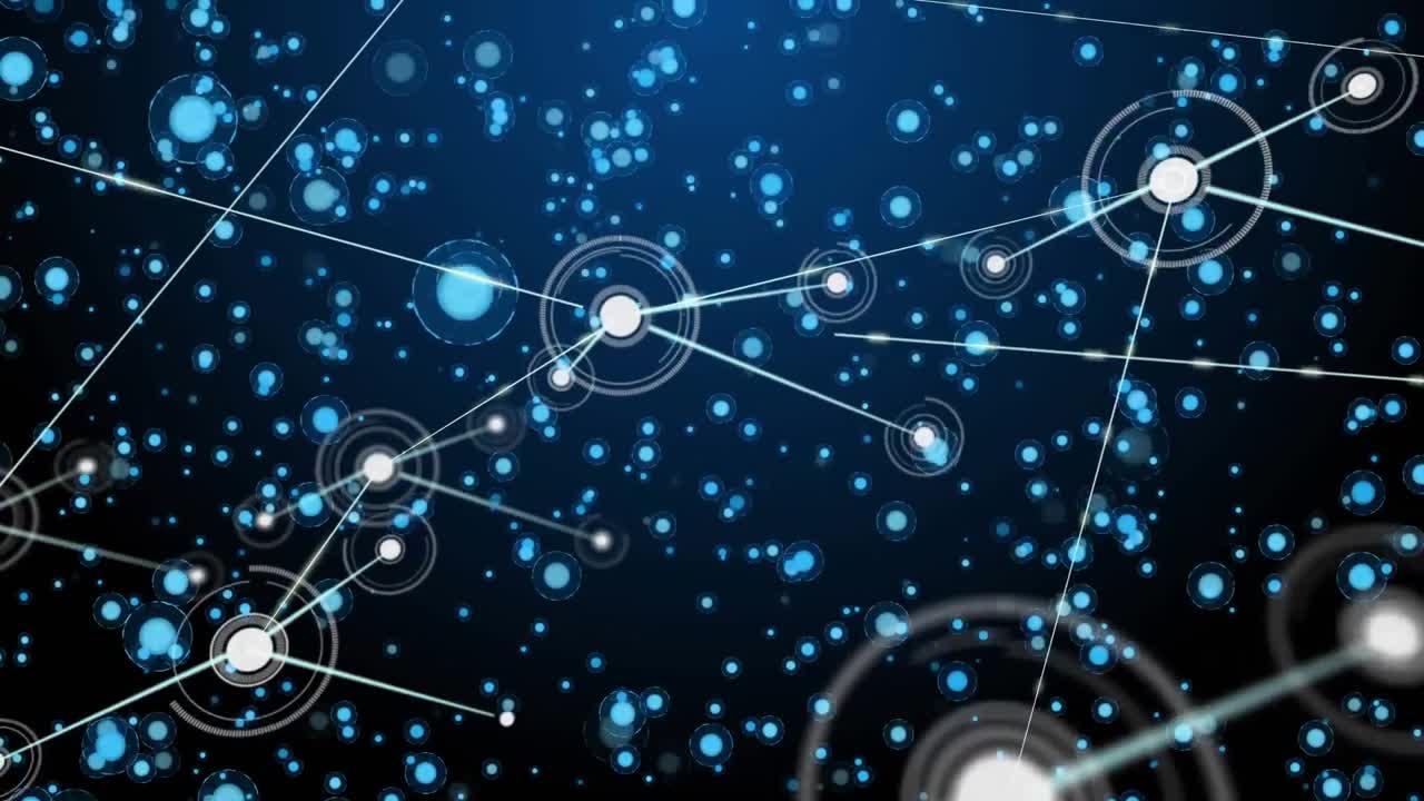 animación de las conexiones sobre puntos en fondo marino