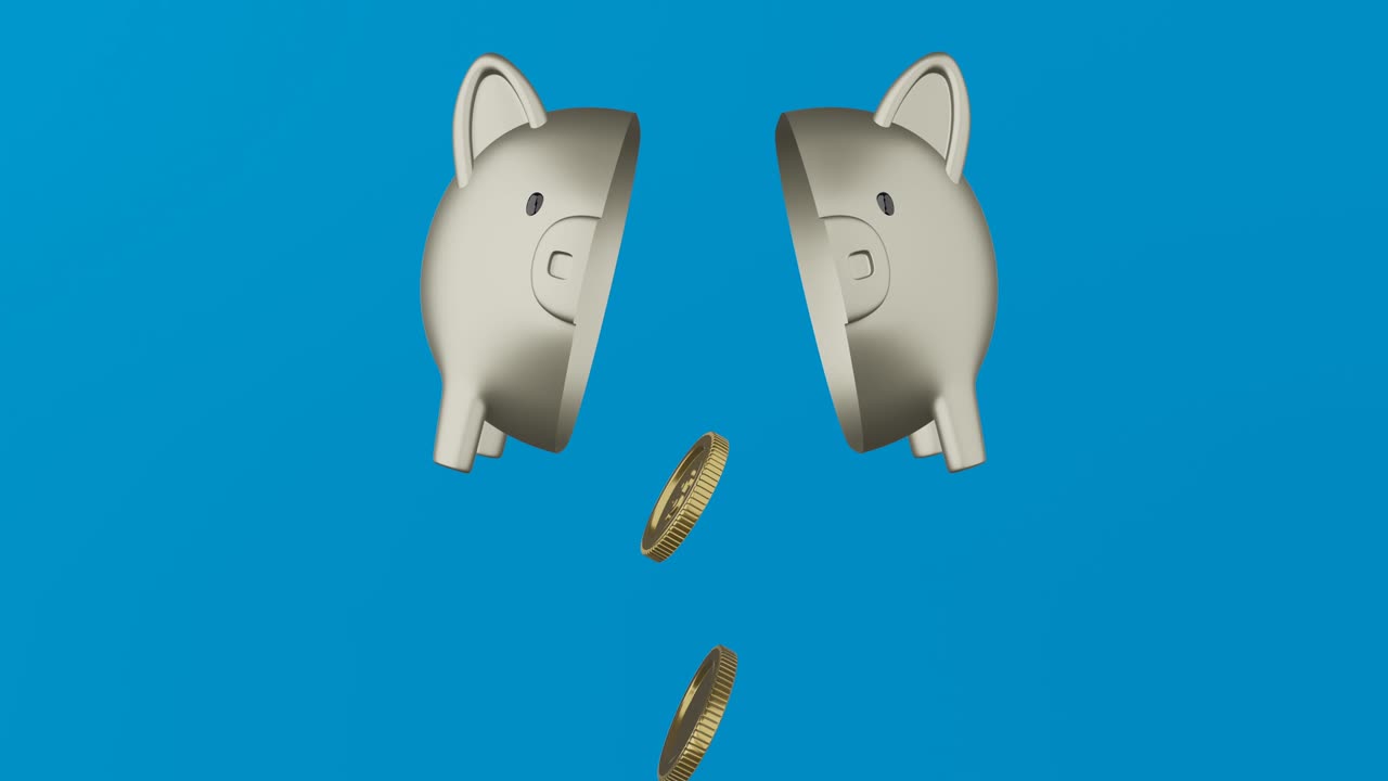 3dアニメーション ゴールドコインの転がり