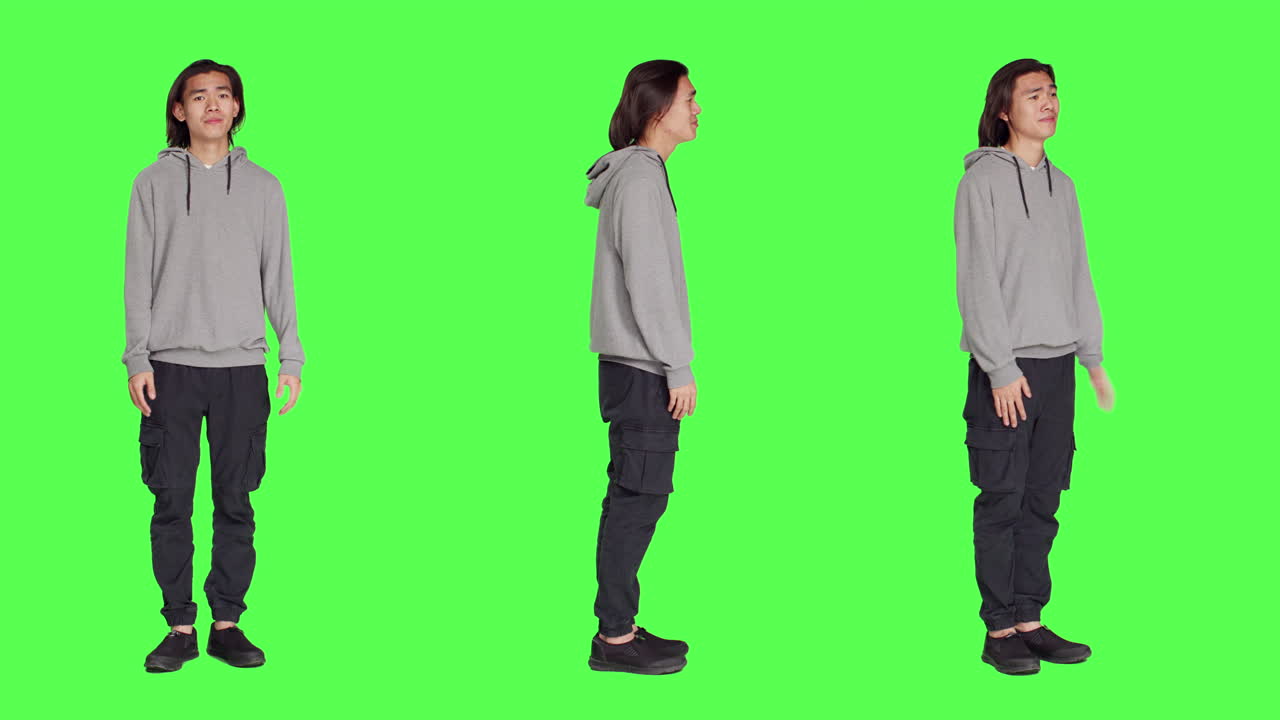 Young unsure guy shrugging on camera