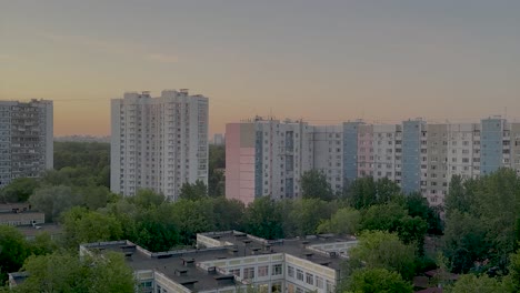 sunrise over a residential area on the last day of spring (4k, time lapse)