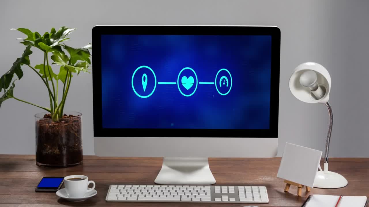 컴퓨터 화면에 있는 연결 아이콘의 네트워크