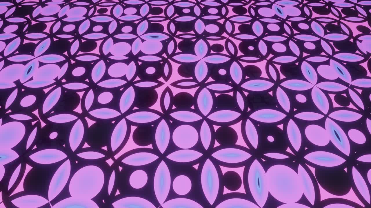 animación en bucle 4k. patrón de alta tecnología en superficie plana, brillo de neón, elementos y estructura complejos. objetos 3d forman composición de ciencia ficción en superficie patrón 3d. tecnología de la información, hardware futurista