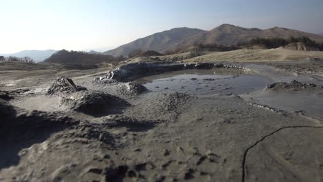 interesting view mud volcano bubble boiling