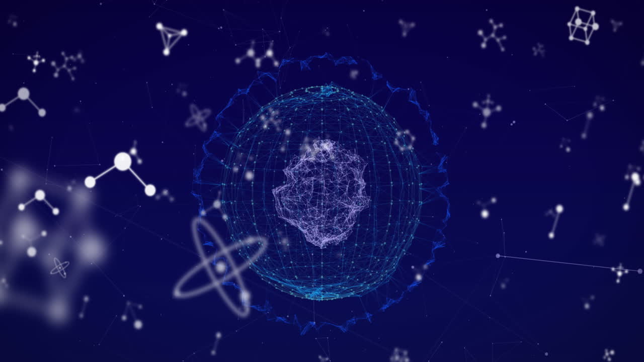 Molecular structures against globe of network of connections