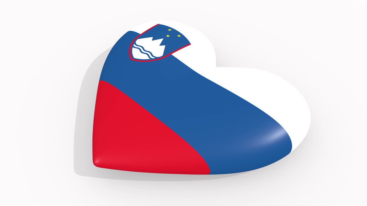 슬로베니아의 색상과 상징으로 색 바탕에 심장, 루프