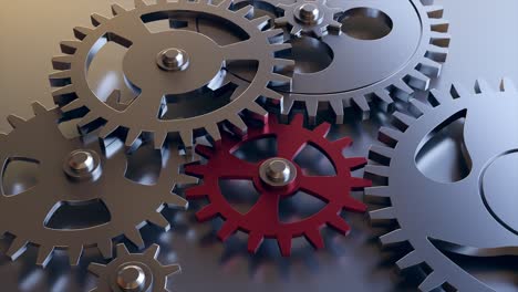 Industrial video background with gears. 3d animation.