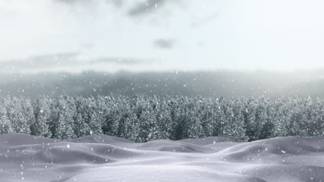 nieve cayendo en el campo