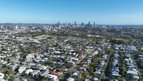 estableciendo una toma de avión no tripulado de la ciudad de brisbane, grange y lutwyche