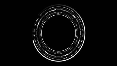 Animación-Del-Alcance-Con-Procesamiento-De-Datos-Sobre-Fondo-Negro