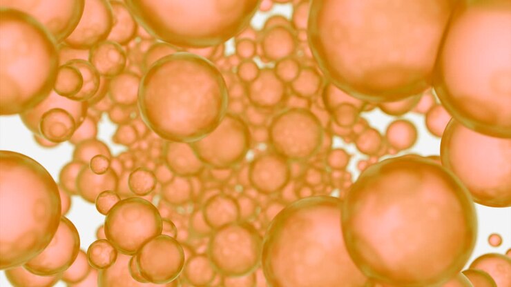 Abstract 3D Render of Orange Bubbles