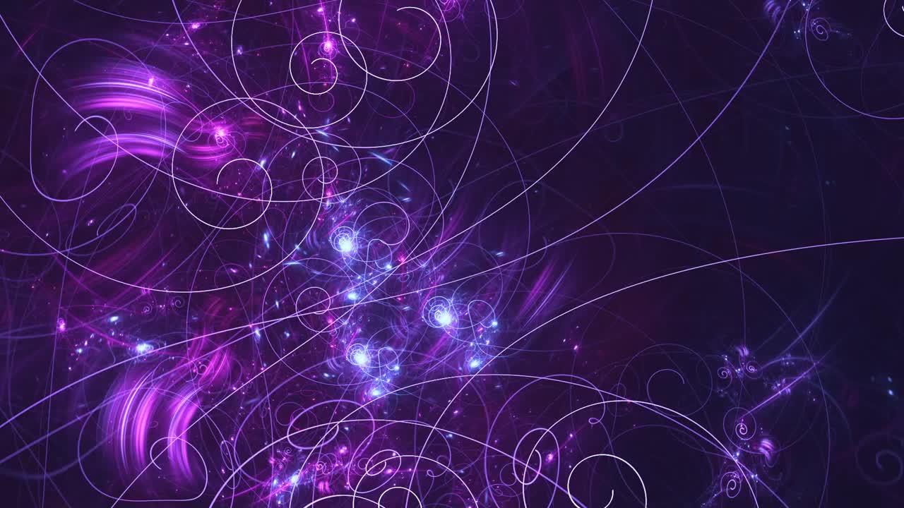 Sfondo frattale astratto a caleidoscopio - vortici di nebulosa spaziale - cosmico in loop continuo, viaggio spirituale portale e motivi mistici