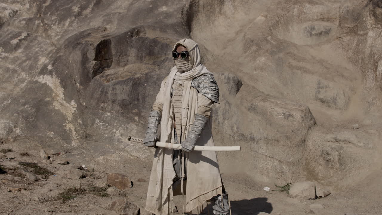 Desert Warrior in Futuristic Gear