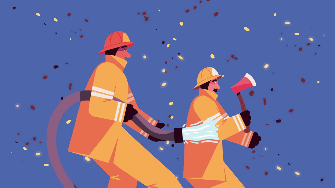 소방관, 응급 작업자, 호스