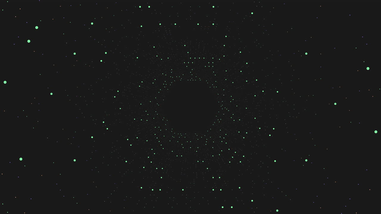 encantador cielo nocturno puntos verdes bailan en un lienzo oscuro