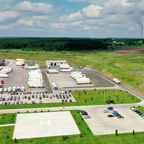 drone view of factory building. aerial wide drone view of factory industrial zone