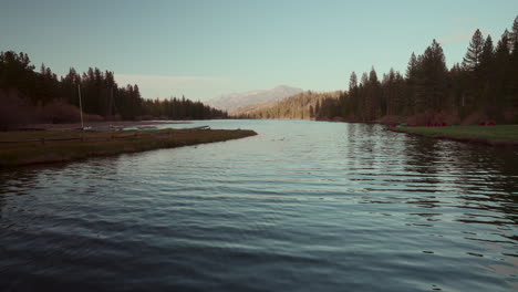 serene mountain lake scene