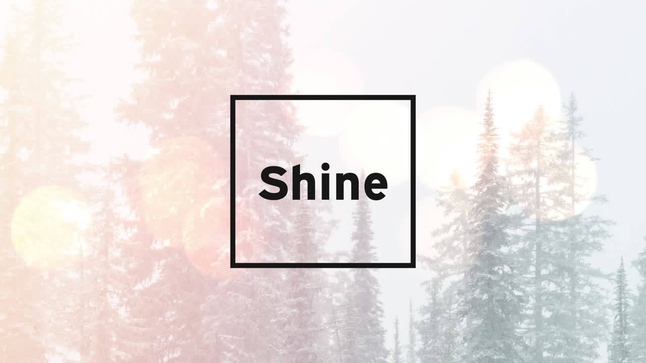 풍경 위에 빛나는 텍스트의 애니메이션