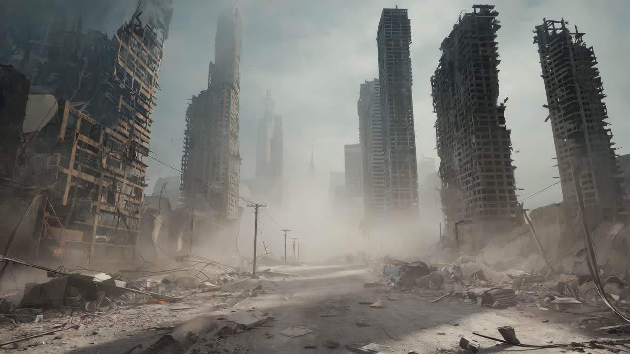 ruinas de ciudades post-apocalípticas