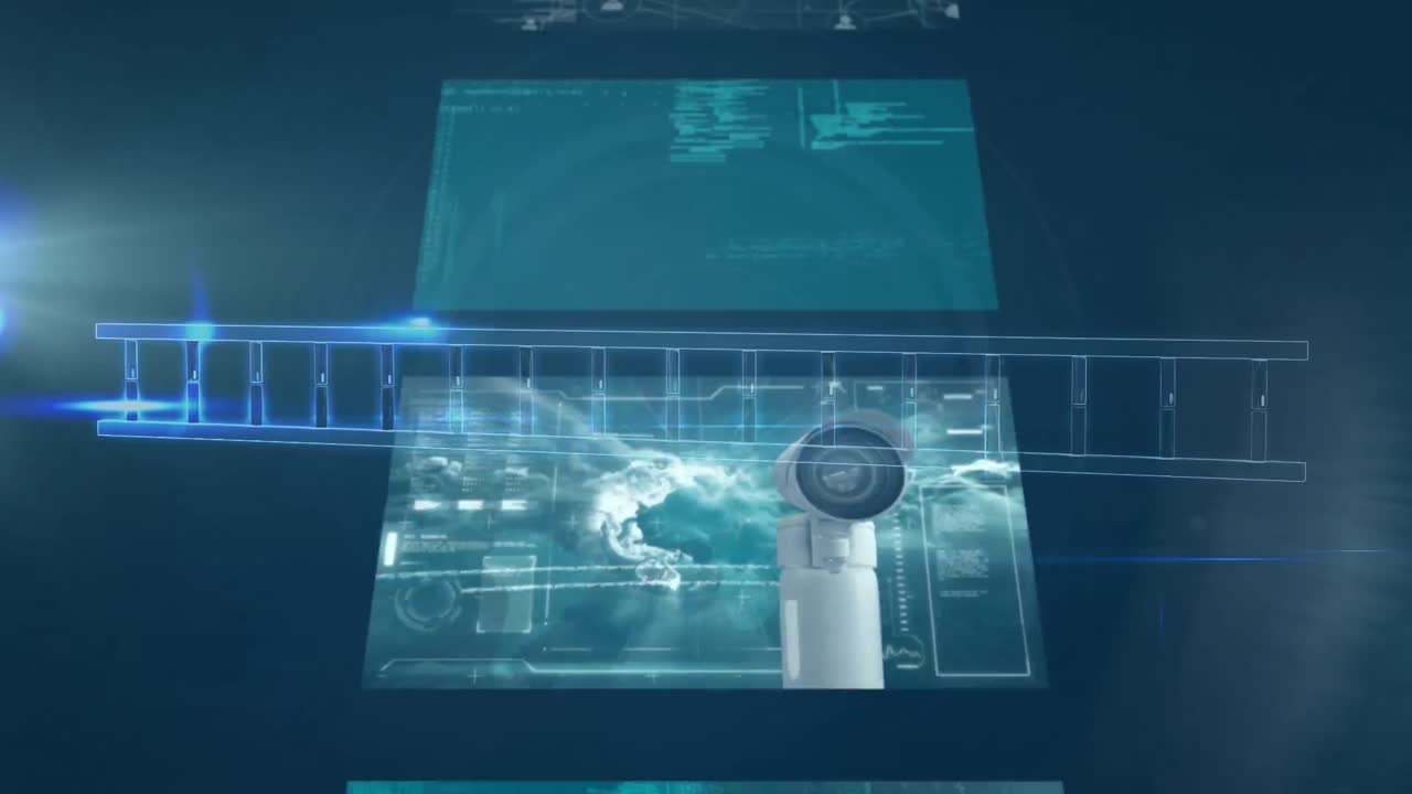 어두운 배경 위의 데이터 처리 및 dna  ⁇ 의 애니메이션