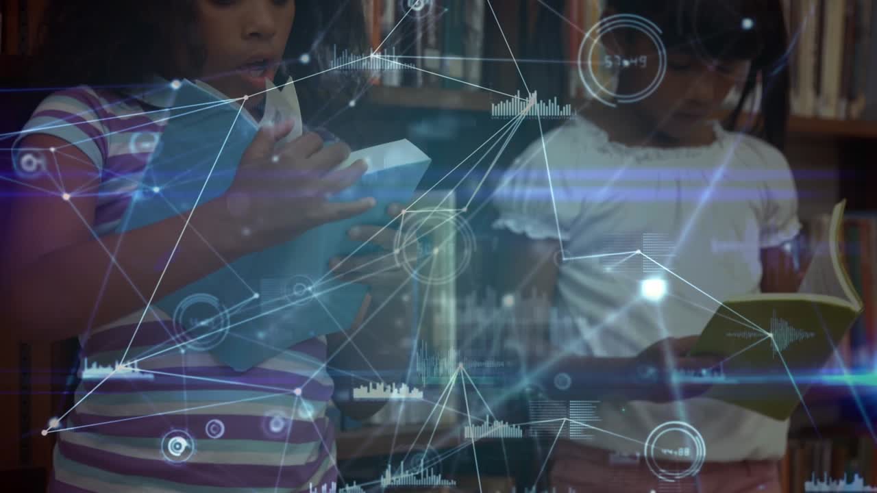 Animation of network of connections over diverse school children