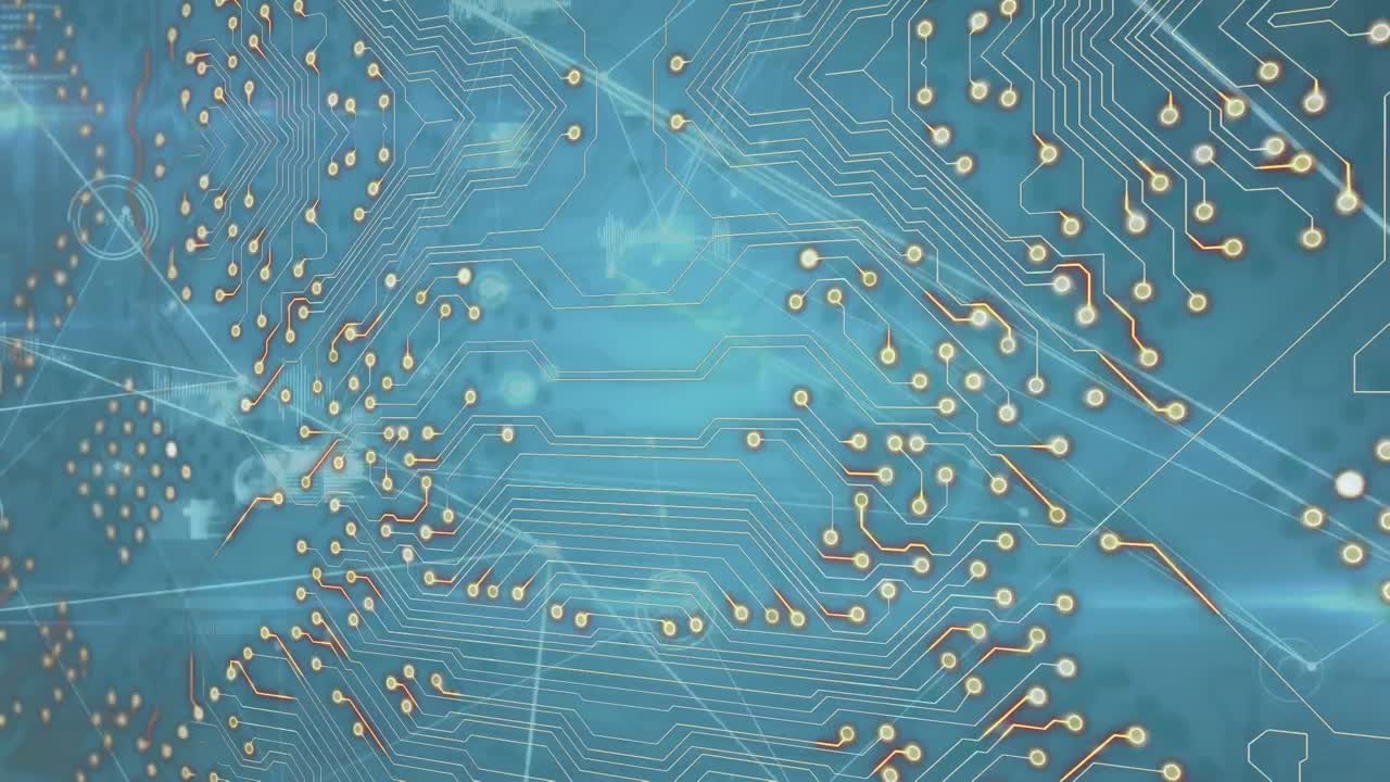 파란색 배경에 연결 네트워크의 애니메이션