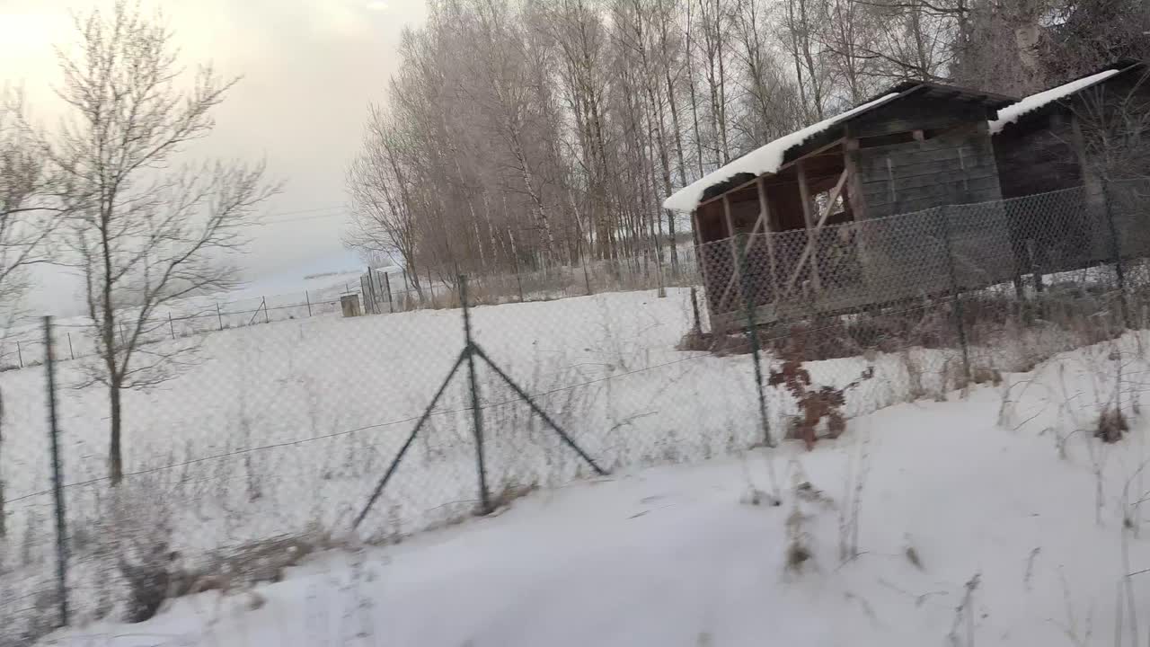 Amazing Snowy Landscape In A Small Village In The Border Of Czech Republic