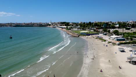 beautiful 4k panoramic drone video of the city of acre- northern israel during the summer