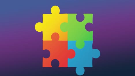 Animation-of-multi-coloured-puzzle-elements-forming-symbol-of-Autism-Awareness-Month-symbol