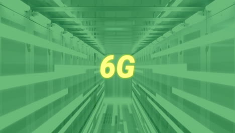 컴퓨터 서버를 통해 6g 텍스트 및 디지털 데이터 처리의 애니메이션