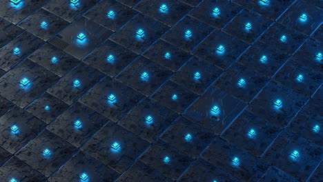 ai-technologie auf einer leiterplatte. 3d-animationsschleife