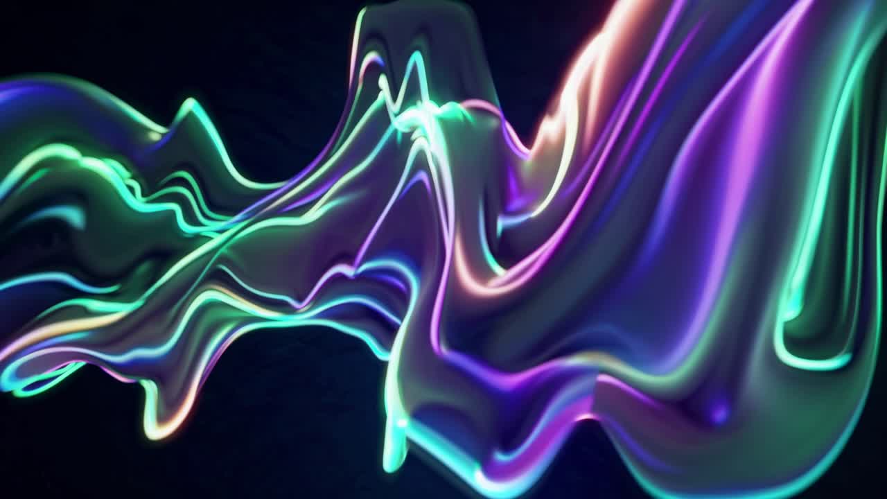 추상적인 빛나는 액체 예술