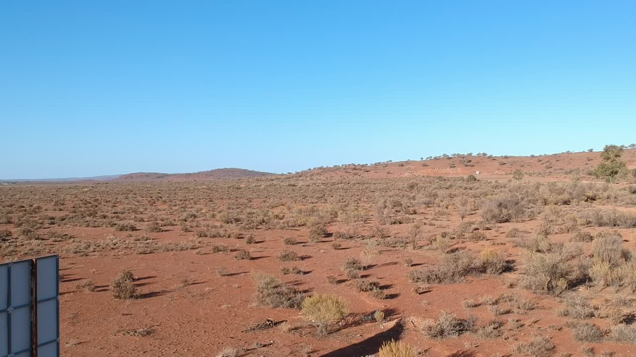 Drone flying over the dry outback of Australia