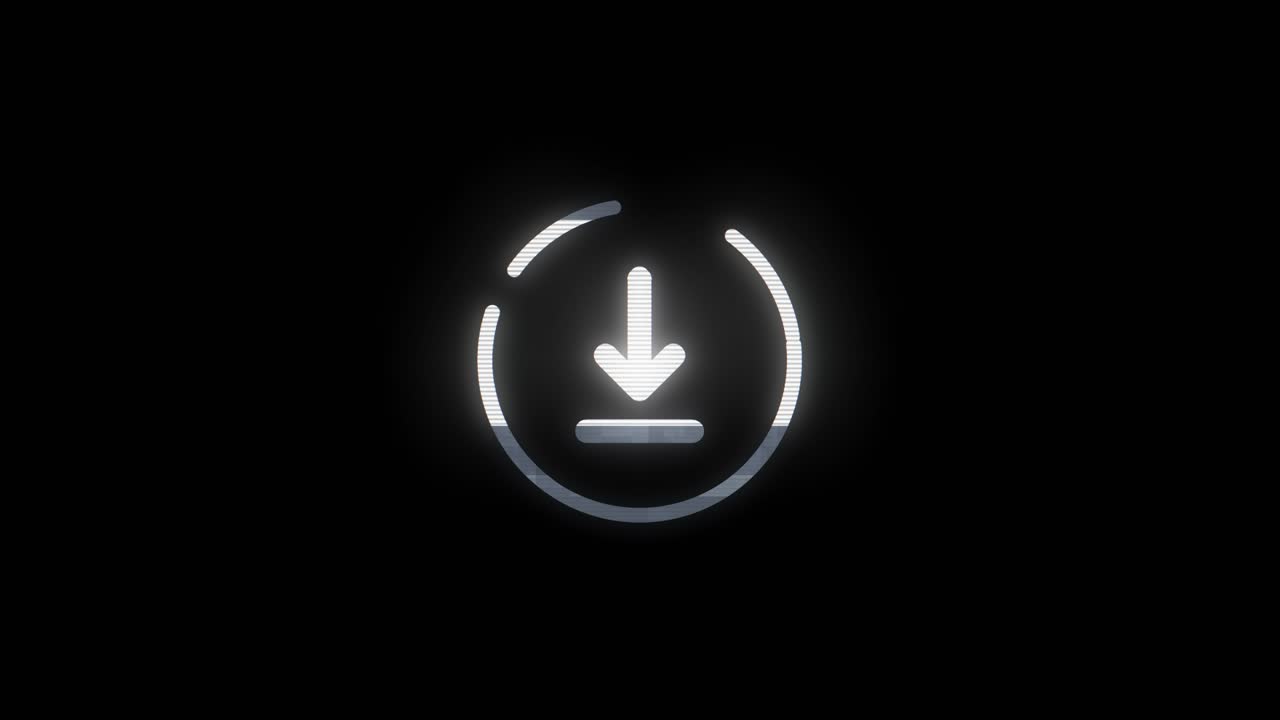 4k loading icon with technology glitch 4k animation of an technology loader icon digital glitch and