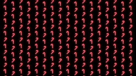 Neon-Christmas-Pattern-Background-of-Candy-Cane-in-Red-White-and-Black-Looping-animation