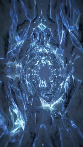 abstract blue crystal ice tunnel